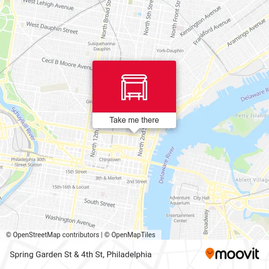 Spring Garden St & 4th St map