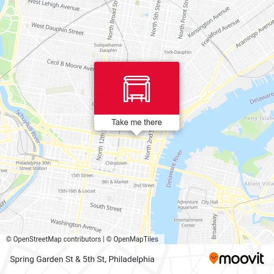 Spring Garden St & 5th St map