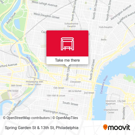 Spring Garden St & 13th St map
