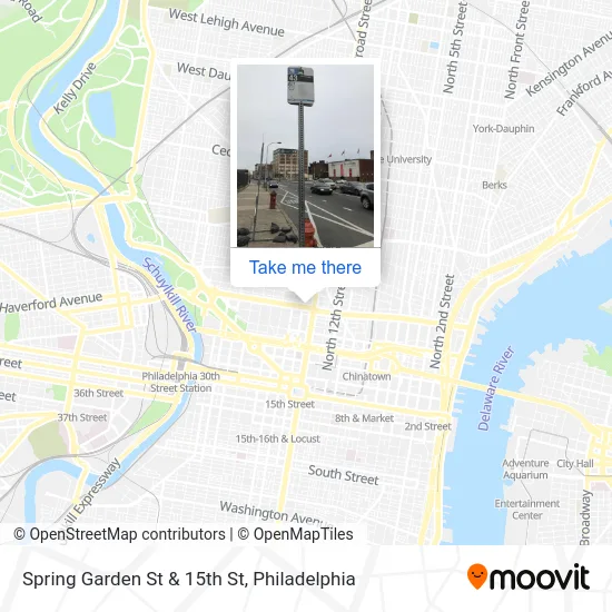 Spring Garden St & 15th St map