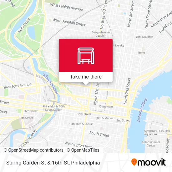 Spring Garden St & 16th St map