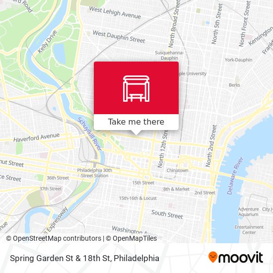 Spring Garden St & 18th St map