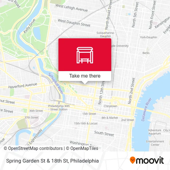 Spring Garden St & 18th St map