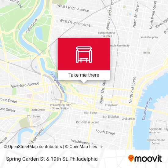 Spring Garden St & 19th St map