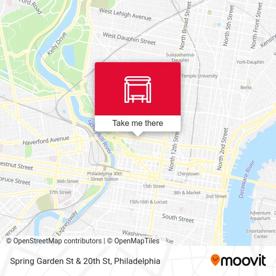 Spring Garden St & 20th St map