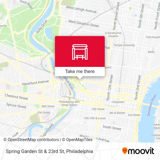 Spring Garden St & 23rd St map