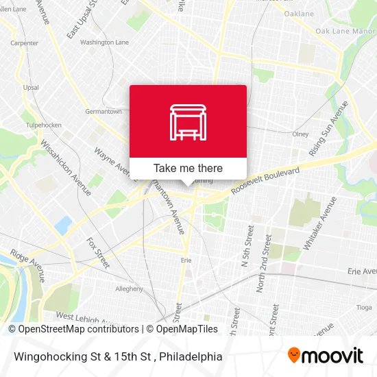 Wingohocking St & 15th St map