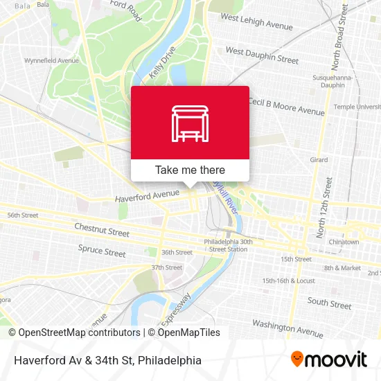 Haverford Av & 34th St map