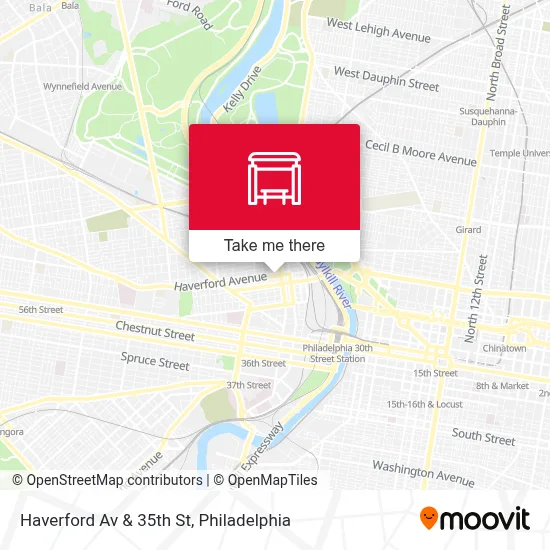 Haverford Av & 35th St map