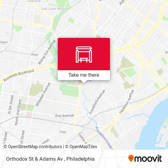 Orthodox St & Adams Av map