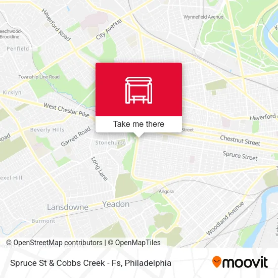 Spruce St & Cobbs Creek - Fs map