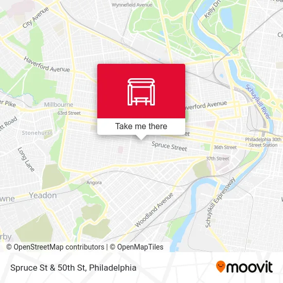 Spruce St & 50th St map