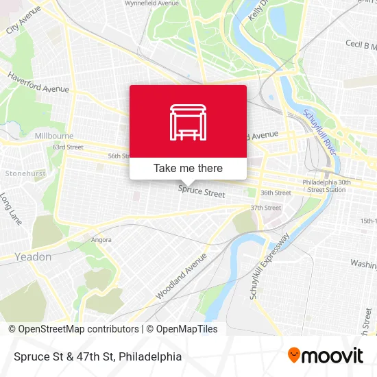 Spruce St & 47th St map