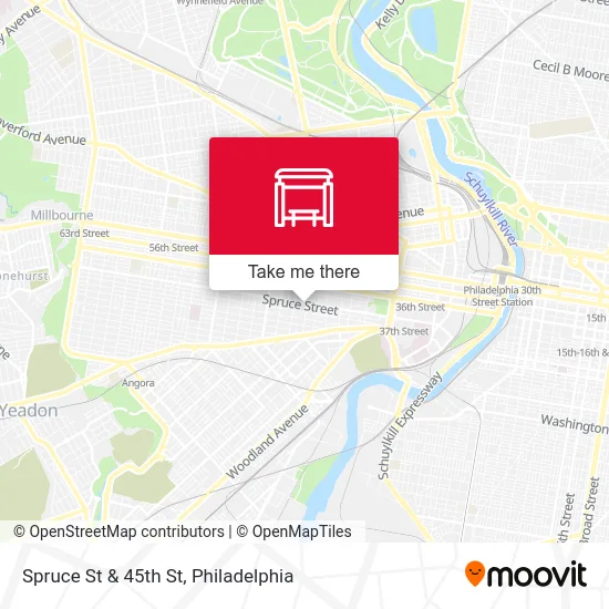 Spruce St & 45th St map