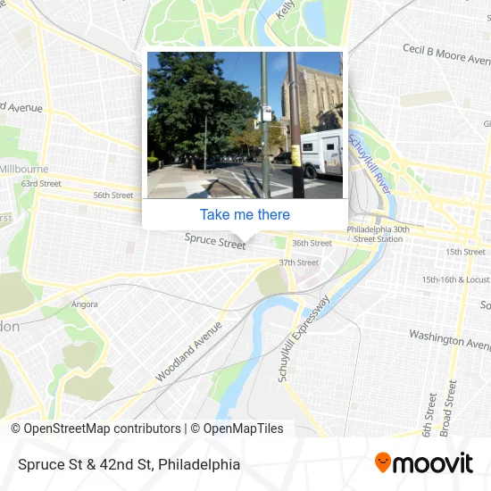 Spruce St & 42nd St map