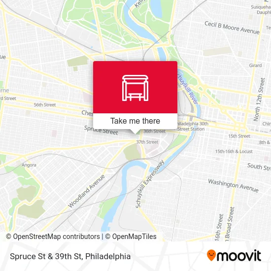 Spruce St & 39th St map