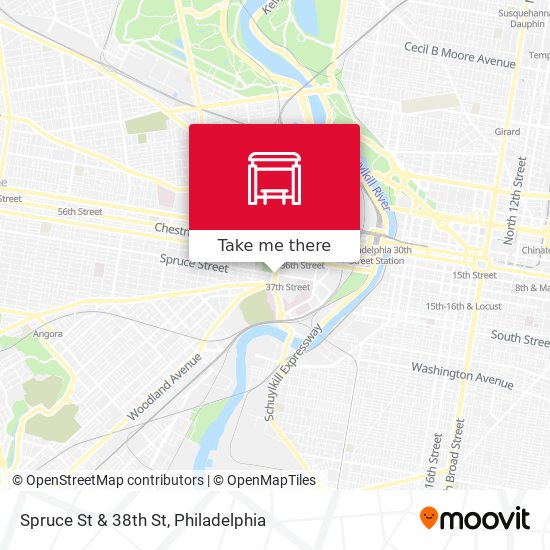 Spruce St & 38th St map