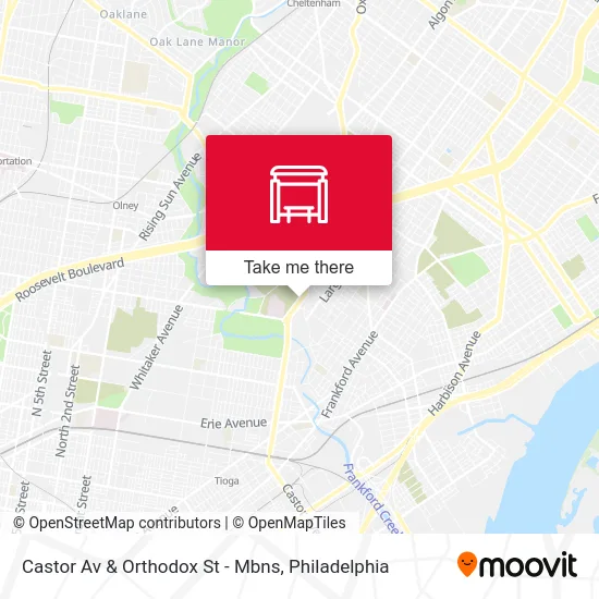 Castor Av & Orthodox St - Mbns map