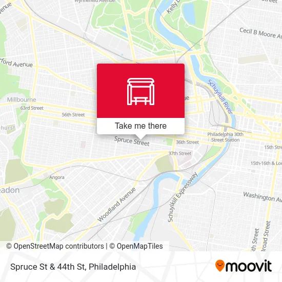 Spruce St & 44th St map