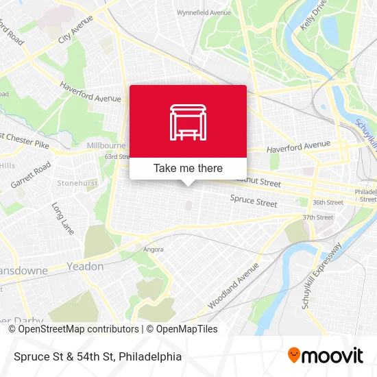 Spruce St & 54th St map