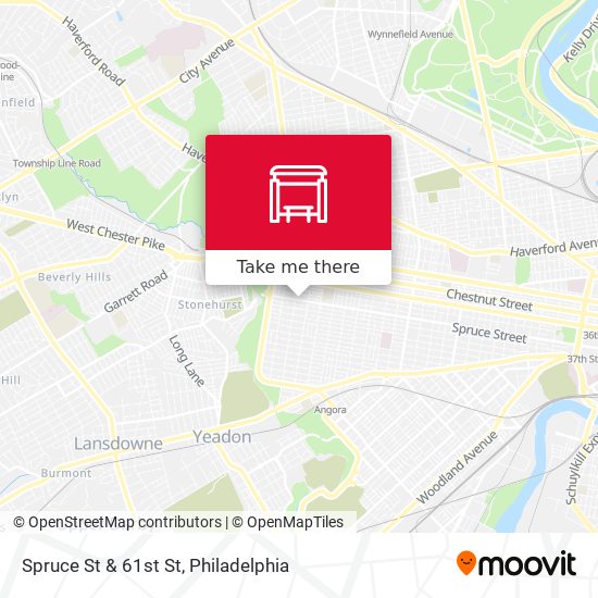 Spruce St & 61st St map