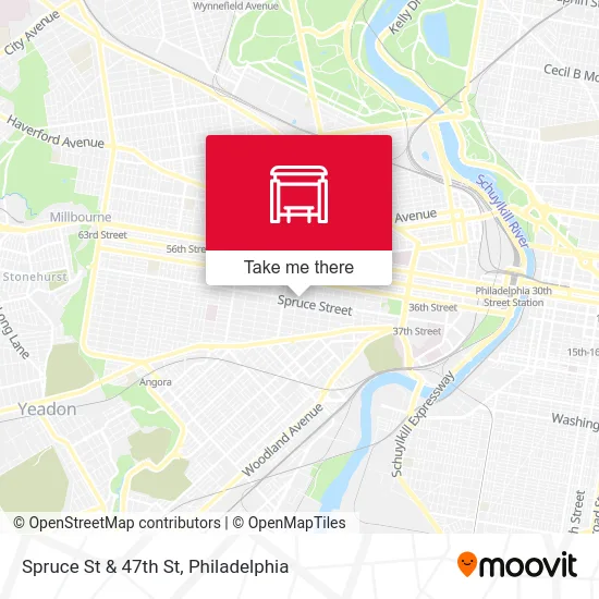 Spruce St & 47th St map