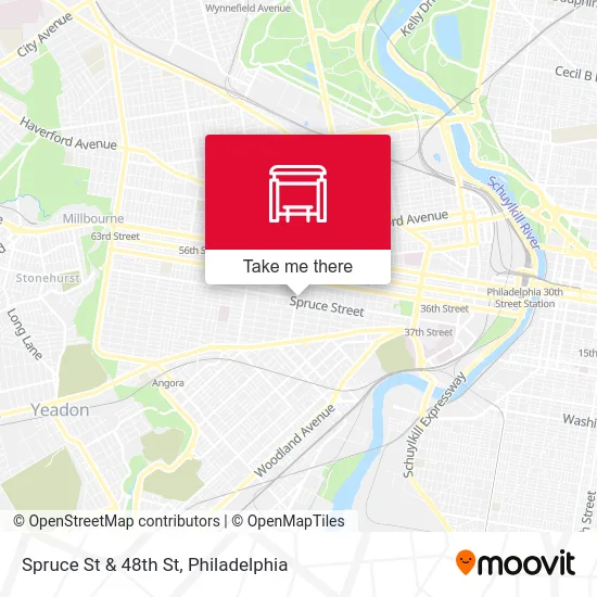 Spruce St & 48th St map