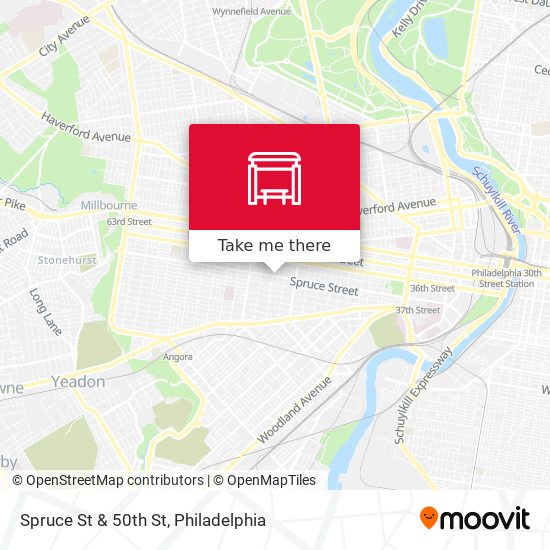 Spruce St & 50th St map