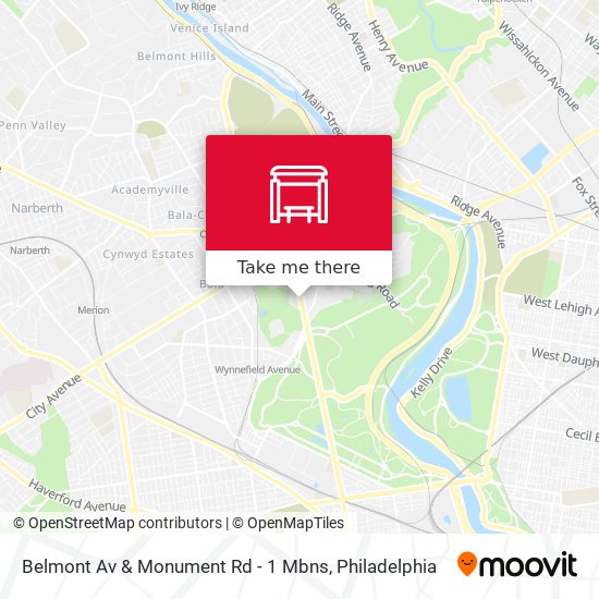 Belmont Av & Monument Rd - 1 Mbns map