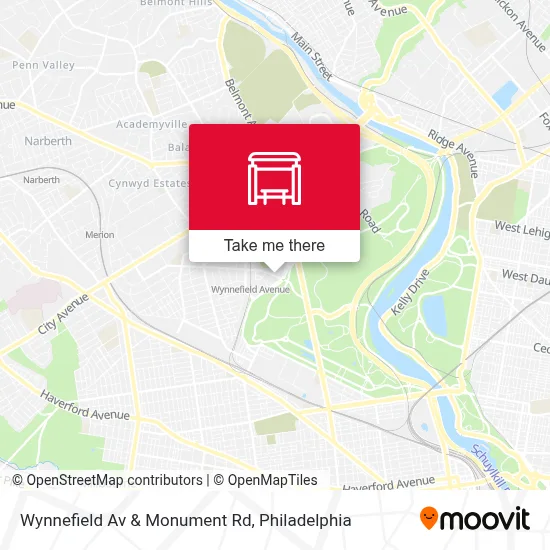 Wynnefield Av & Monument Rd map