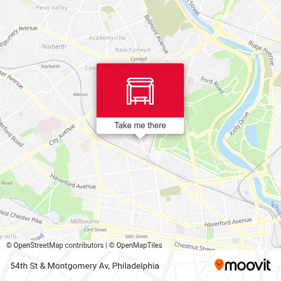 54th St & Montgomery Av map