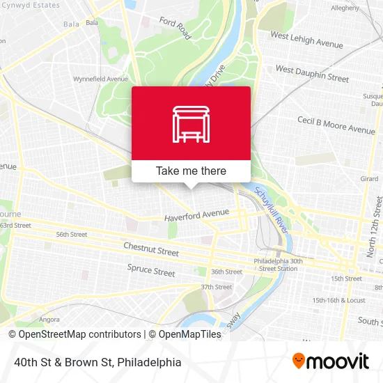 40th St & Brown St map