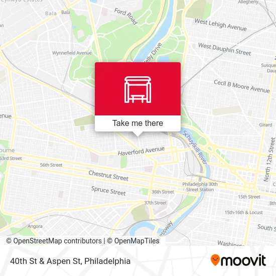 40th St & Aspen St map