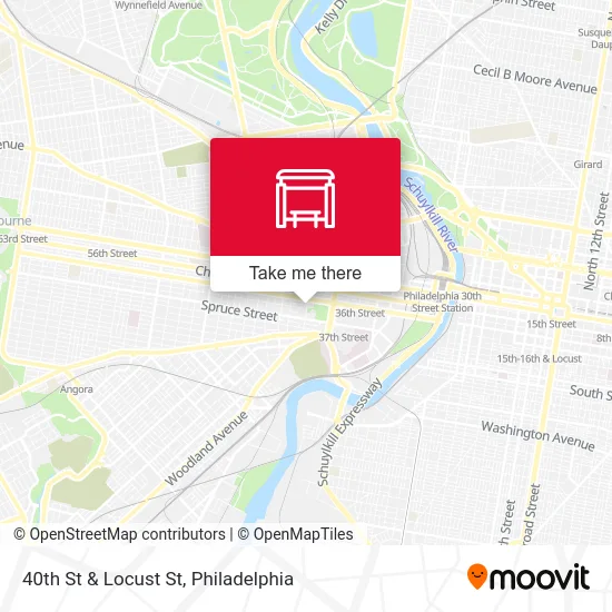 40th St & Locust St map