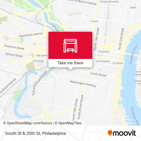 South St & 20th St map