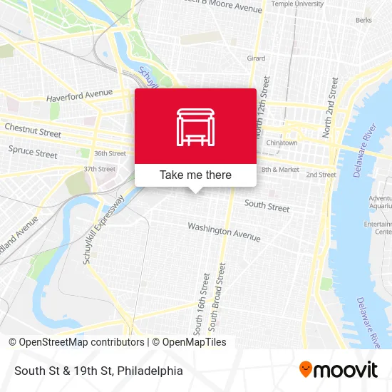 South St & 19th St map
