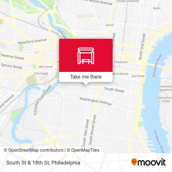 South St & 18th St map