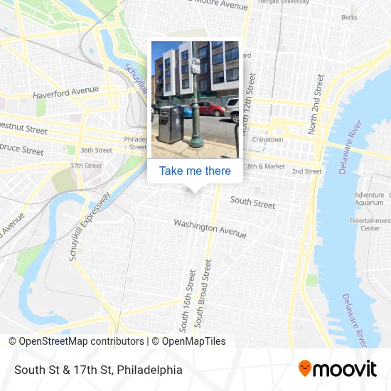 South St & 17th St map