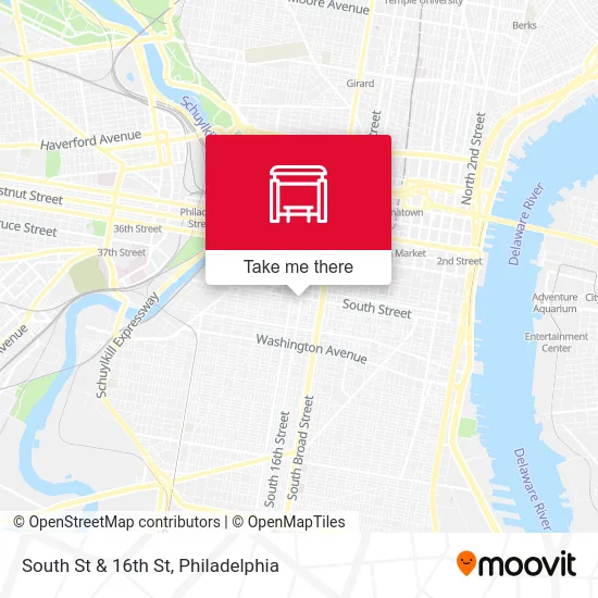 South St & 16th St map