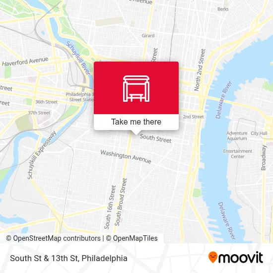 South St & 13th St map