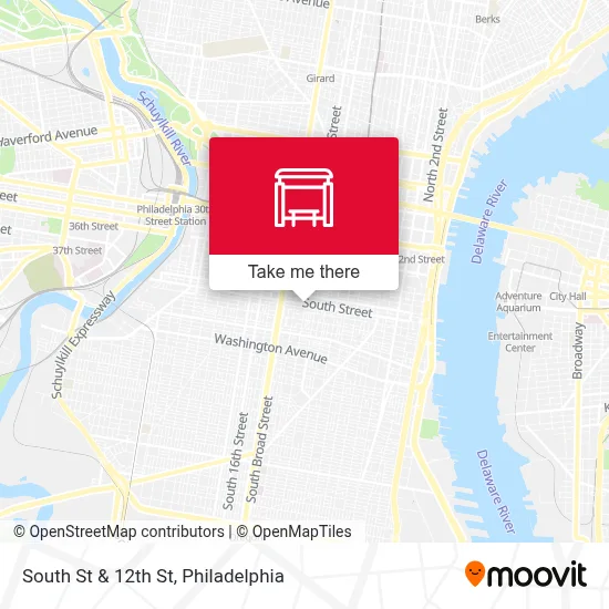 South St & 12th St map