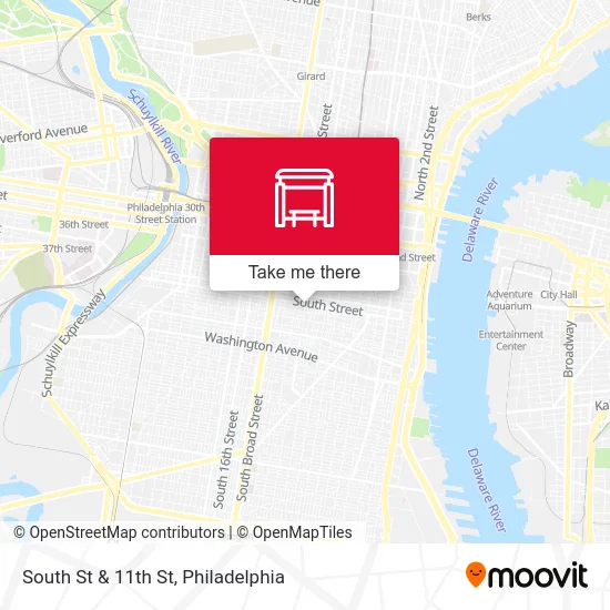 South St & 11th St map