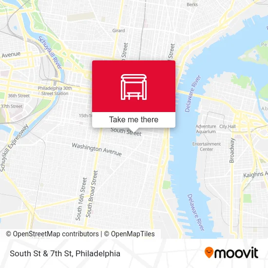 South St & 7th St map