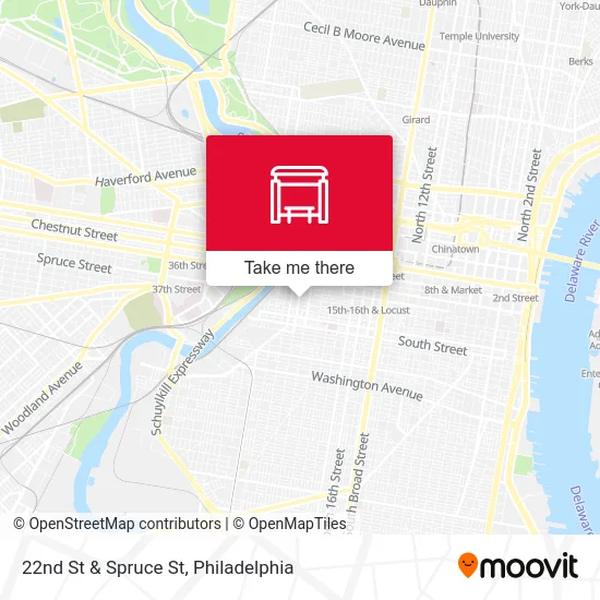 22nd St & Spruce St map