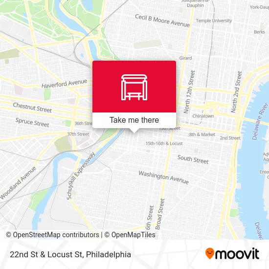 22nd St & Locust St map