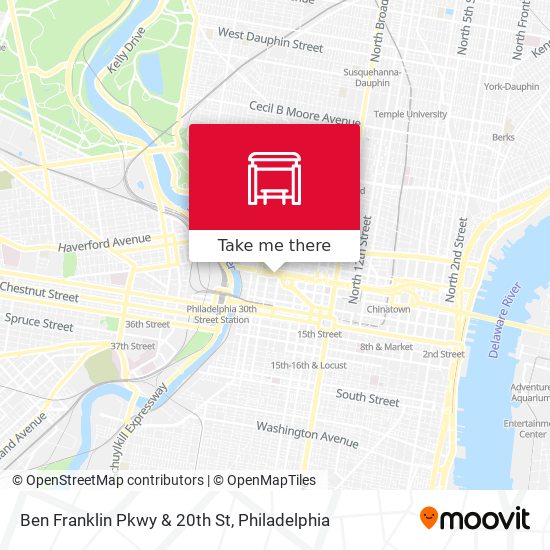 Mapa de Ben Franklin Pkwy & 20th St