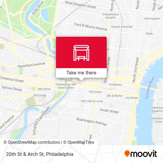20th St & Arch St map