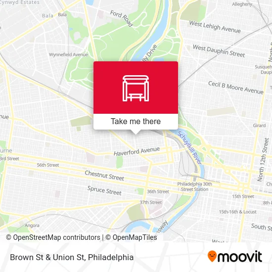 Brown St & Union St map