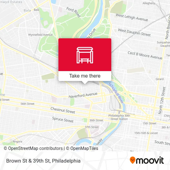 Brown St & 39th St map