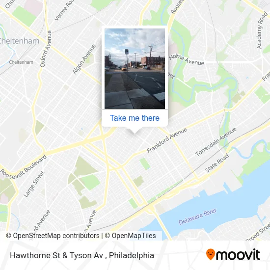 Hawthorne St & Tyson Av map